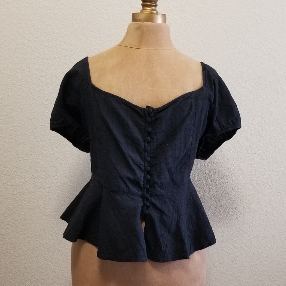 FOREVER 21 Button Up Peplum Top